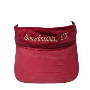 San Antonio TX Strapback Sun Visor Hat Red One Size Adjustable Headshots